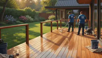 West Palm Beach deck sealing by painters protecting wood from sun, salt air, and humidity