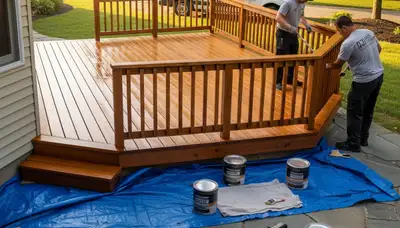 West Palm Beach deck staining by painters for weather-resistant, sun-protected outdoor wood finish