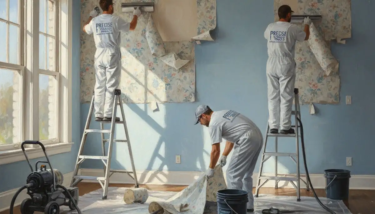 West Palm Beach painters remove wallpaper and prep coastal interior walls for painting